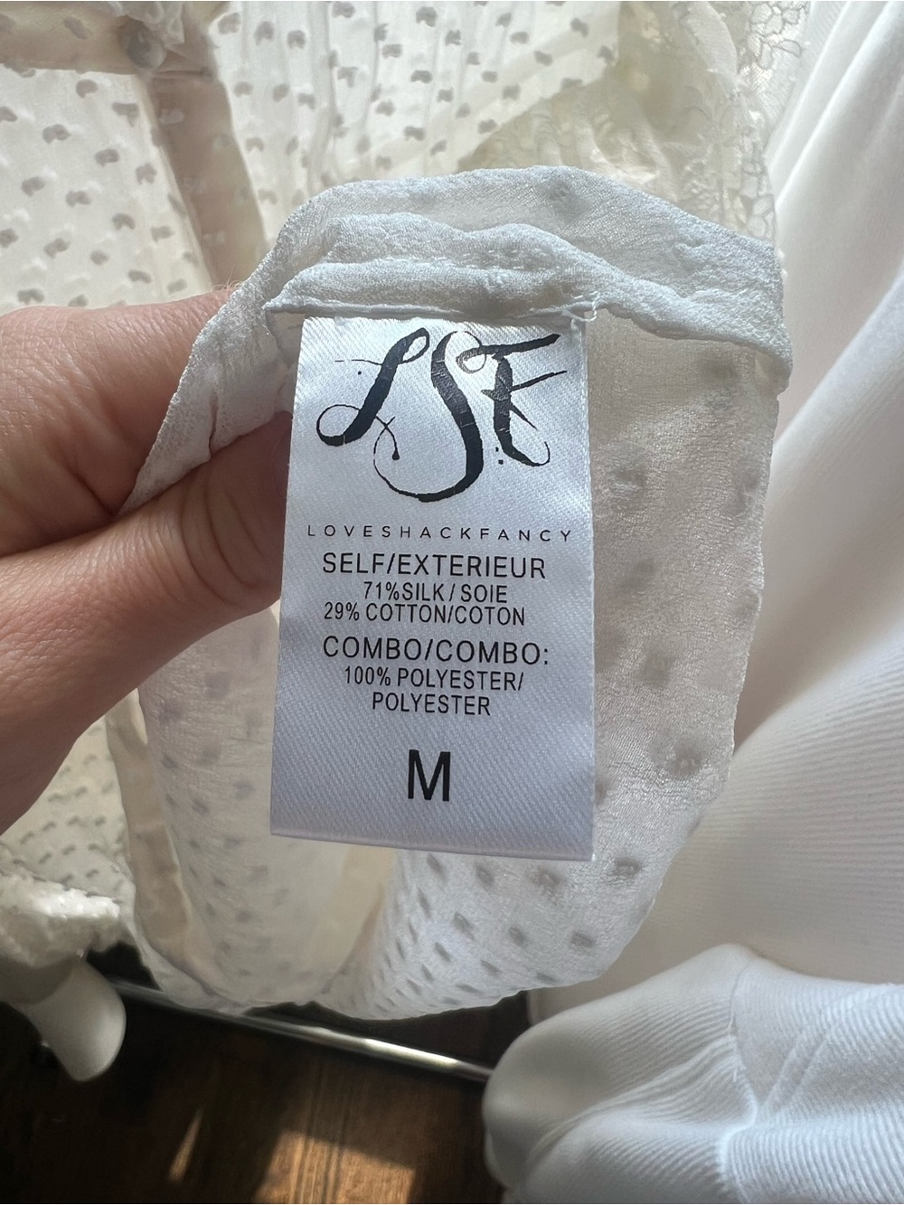 LoveShackFancy White Swiss Dot Ruffle Lace Blouse - Picture 5 of 5
